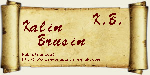 Kalin Brusin vizit kartica